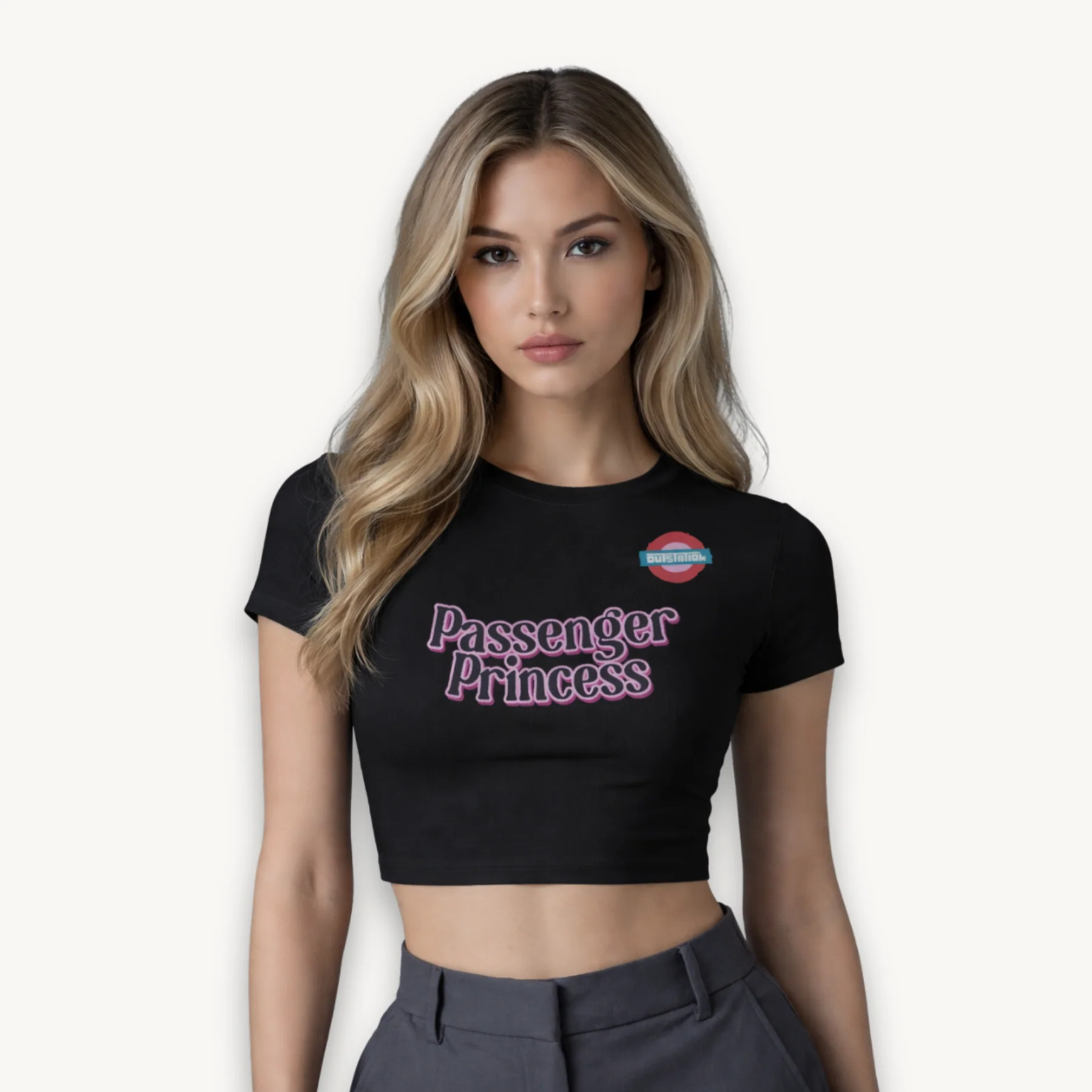 OutStation Passenger Princess Black Crop Top - Image 4