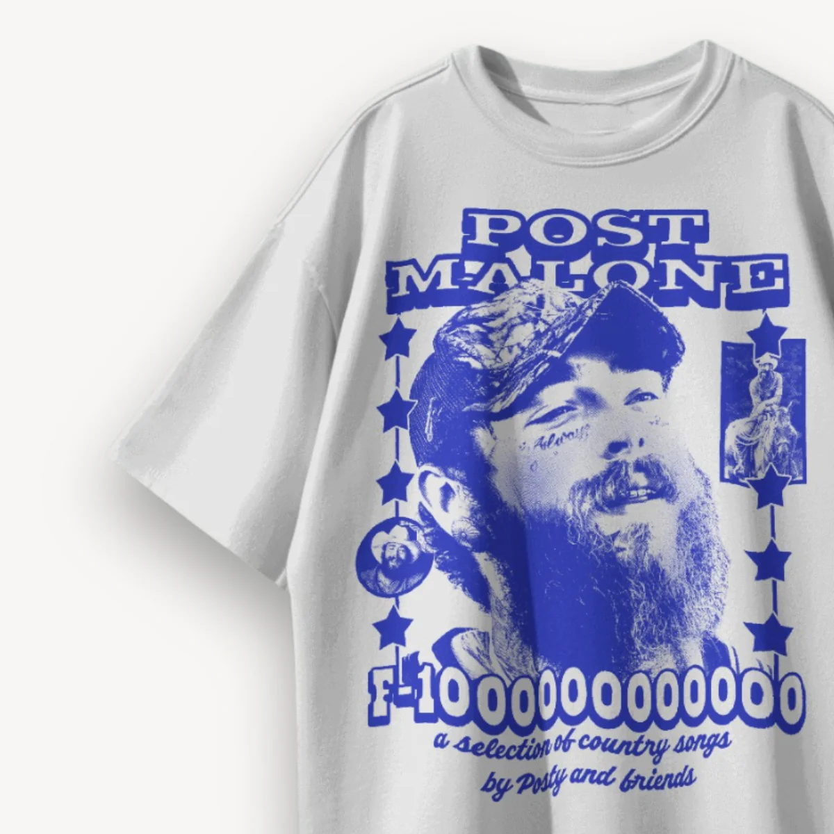 Post Malone F-1 Trillion White Oversized Tee - Image 3