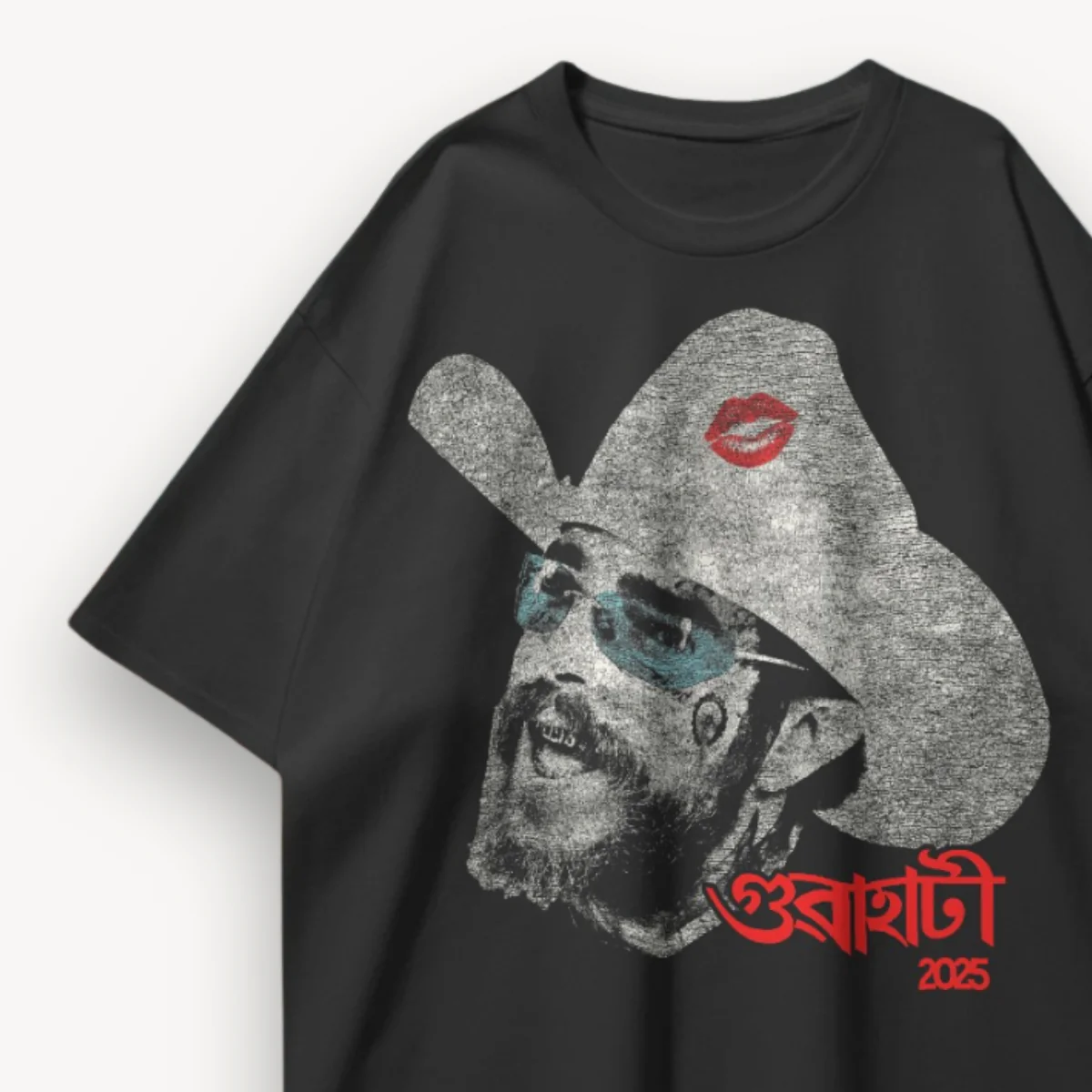 Post Malone Guwahati '25 Cowboy Black Oversized Tee - Image 3