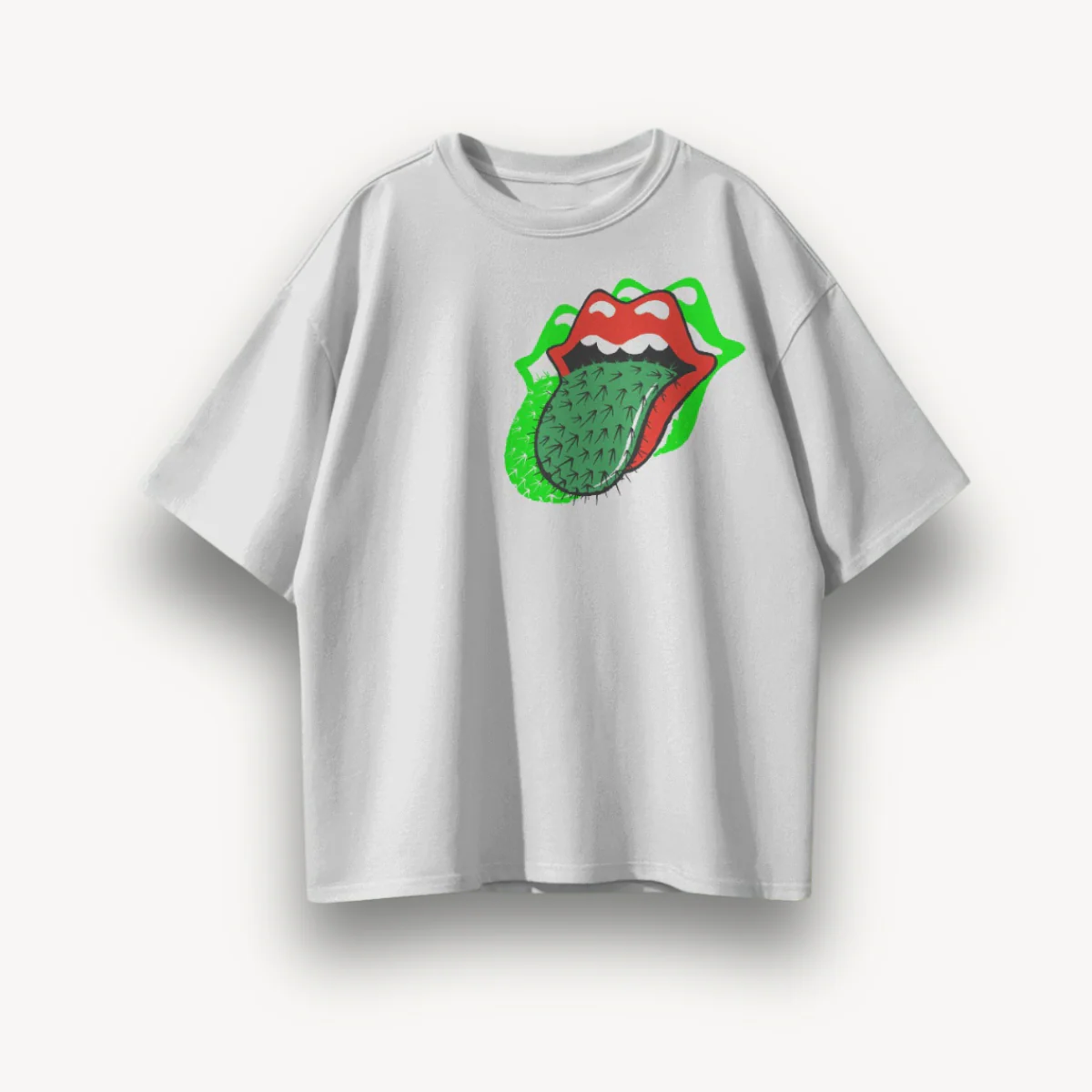 The Rolling Stones Cactus Tongue White Oversized Tee
