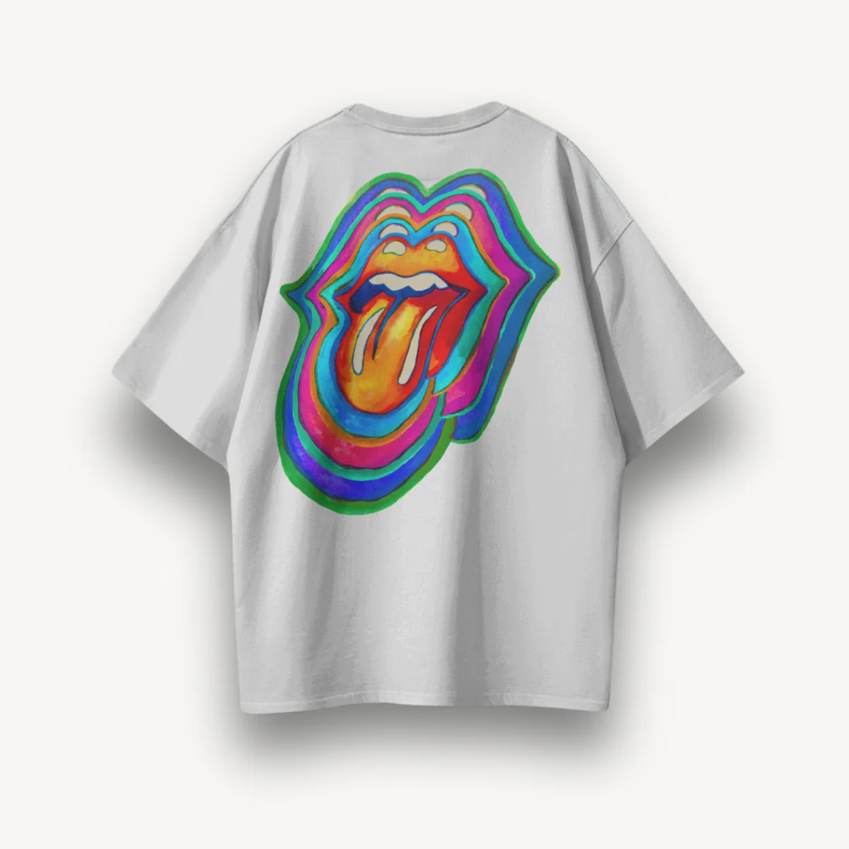 The Rolling Stones Dye Lick White Oversized Tee
