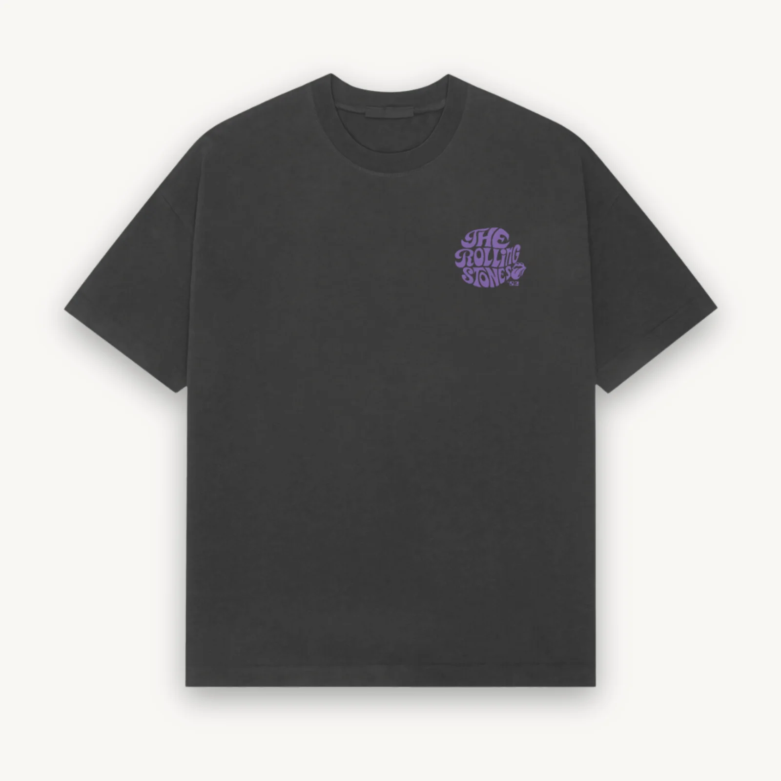 The Rolling Stones Logo Black Relaxed Tee