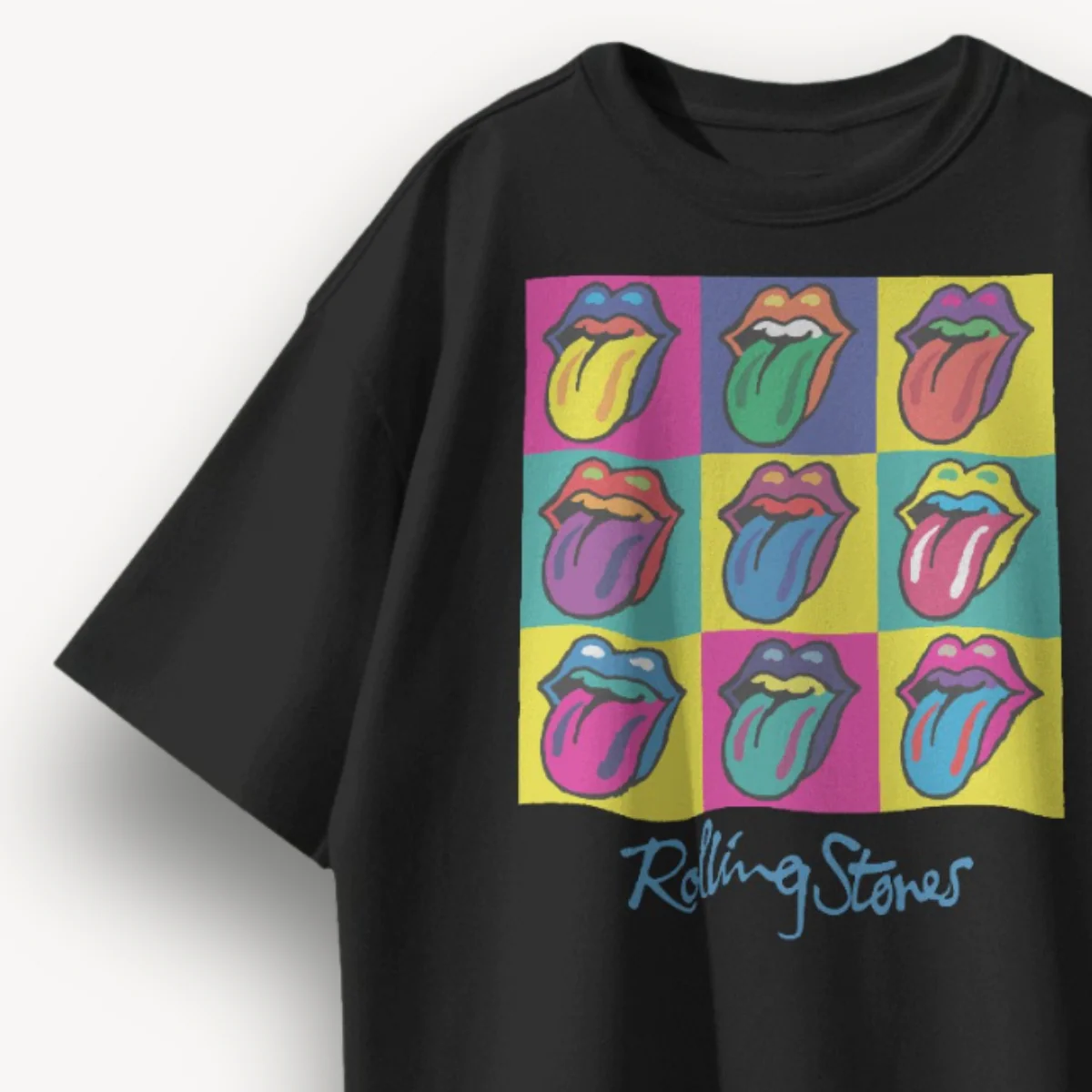 The Rolling Stones Pop Tongue Black Oversized Tee - Image 3