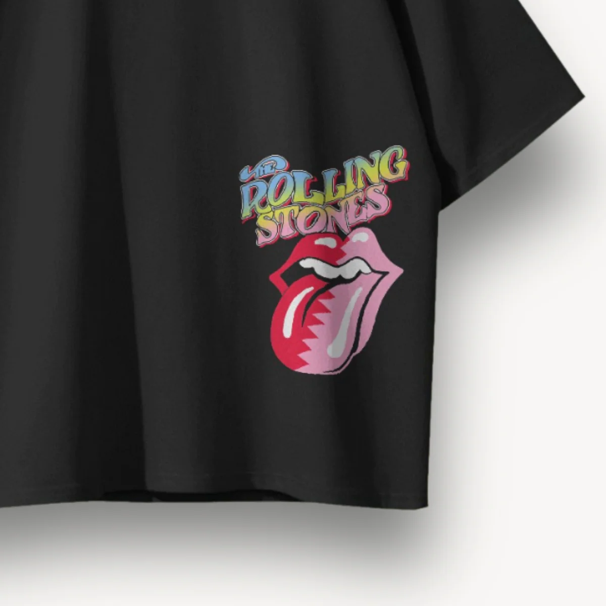 The Rolling Stones Retro Star Black Oversized Tee - Image 3