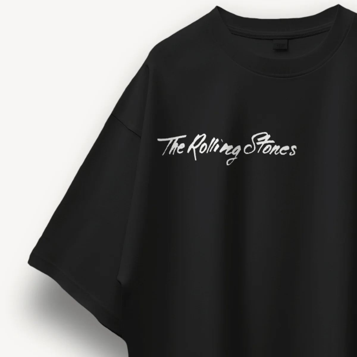 The Rolling Stones Text Black Oversized Tee - Image 3