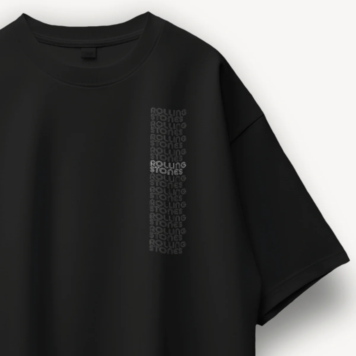 The Rolling Stones Tongue Black Oversized Tee - Image 3