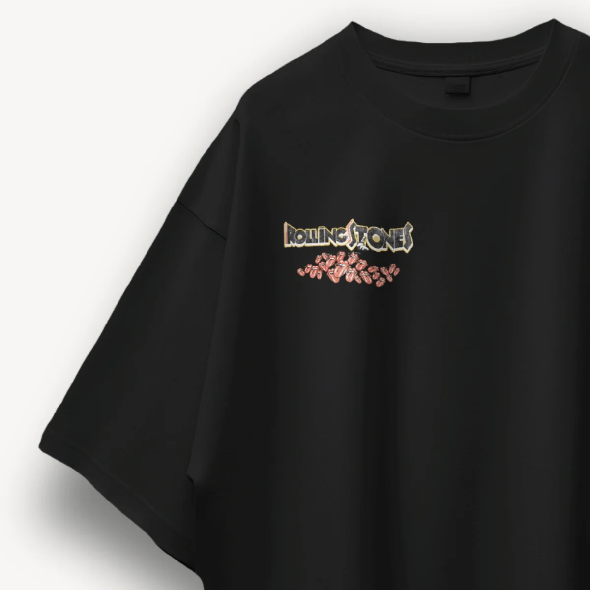 The Rolling Stones Vintage Black Oversized Tee - Image 3
