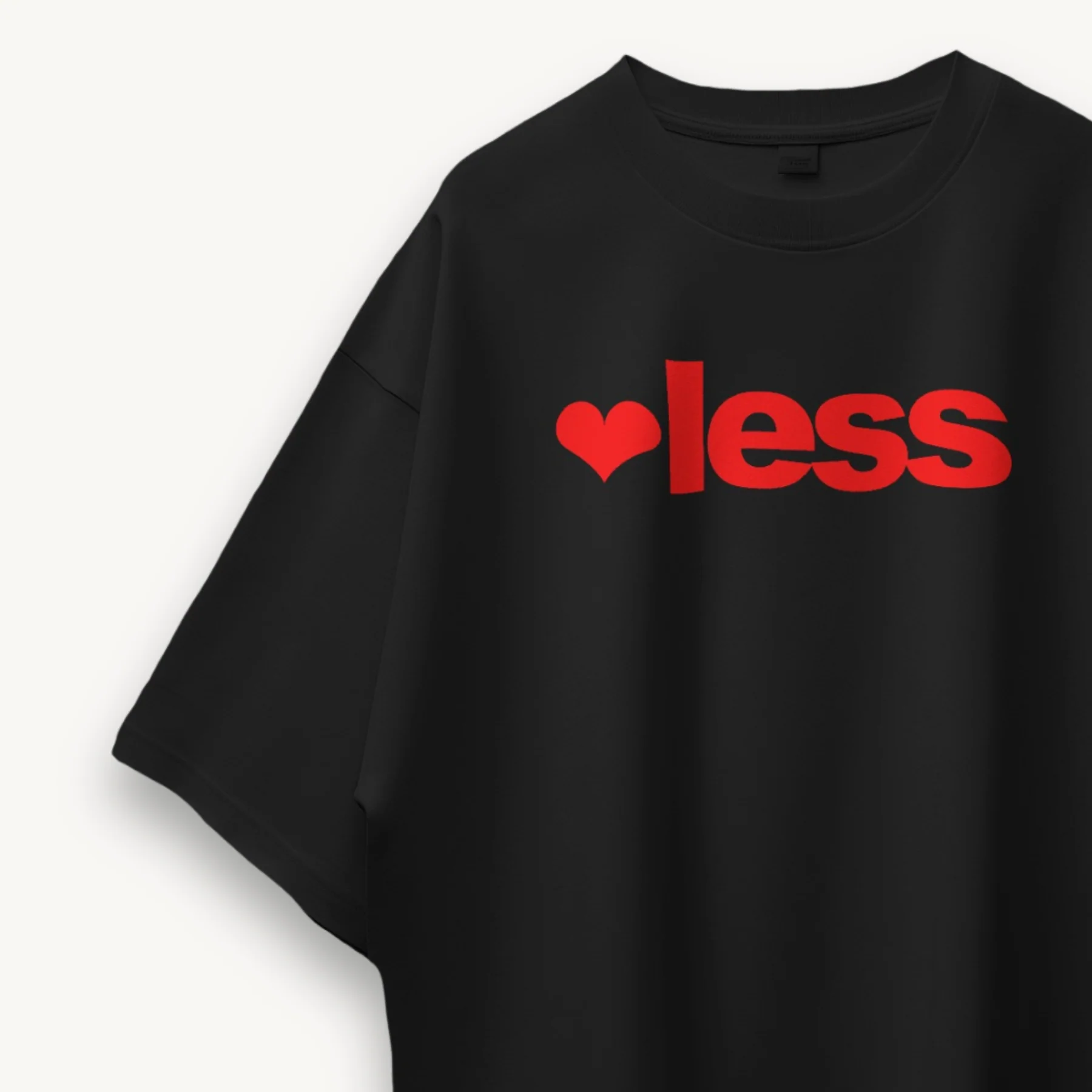 TNC ♥less Black Oversized Tee - Image 3
