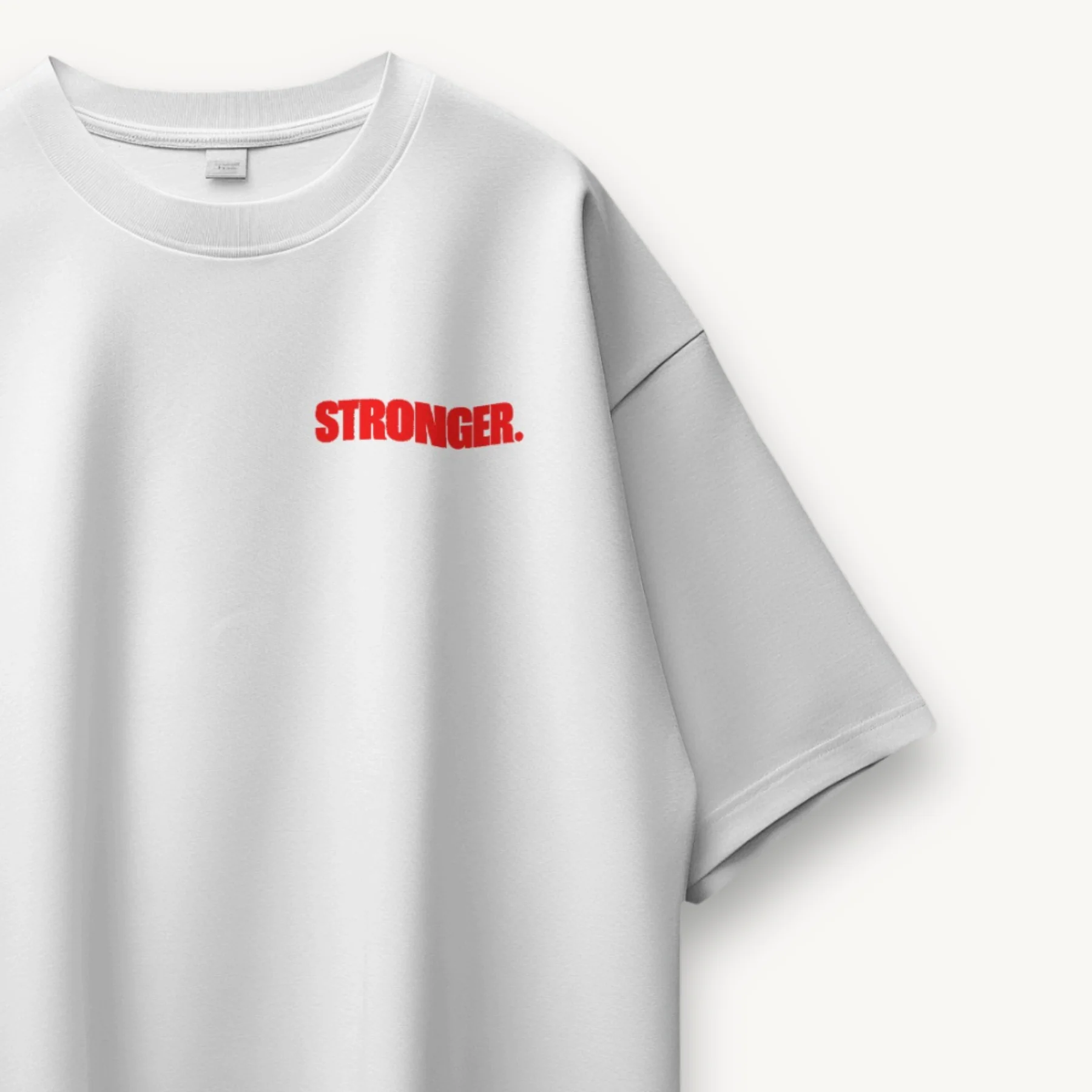 TNC Better Faster Stronger White Oversized Tee - Image 3