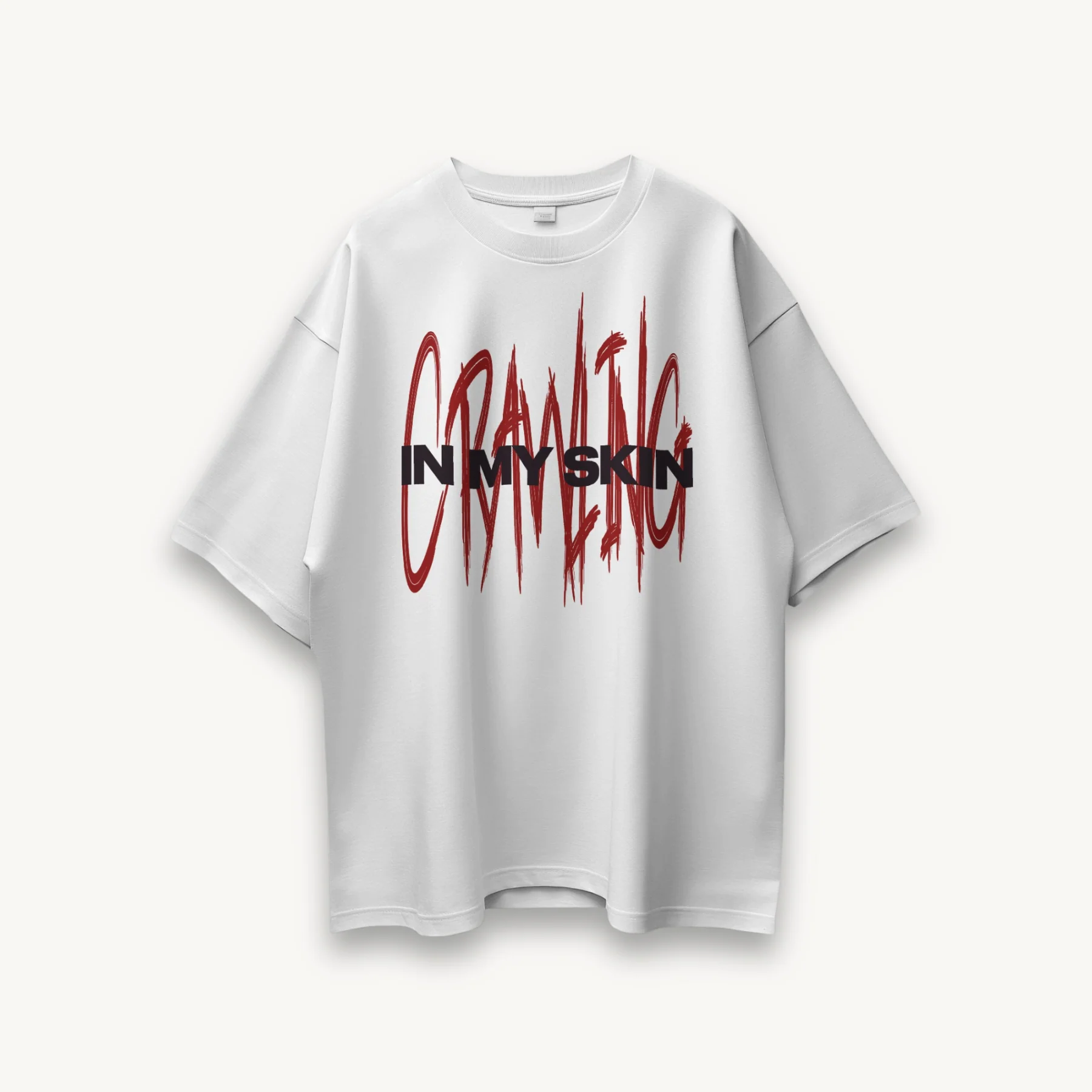 TNC Crawling In My Skin White Oversized Tee