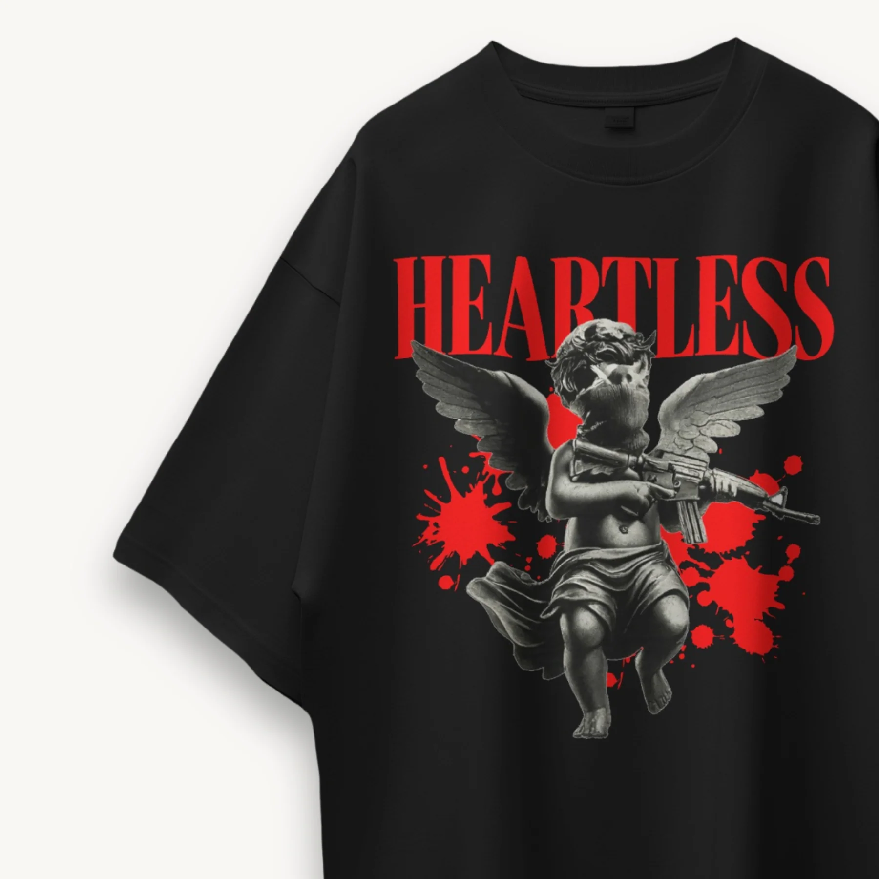 TNC Heartless Black Oversized Tee - Image 3