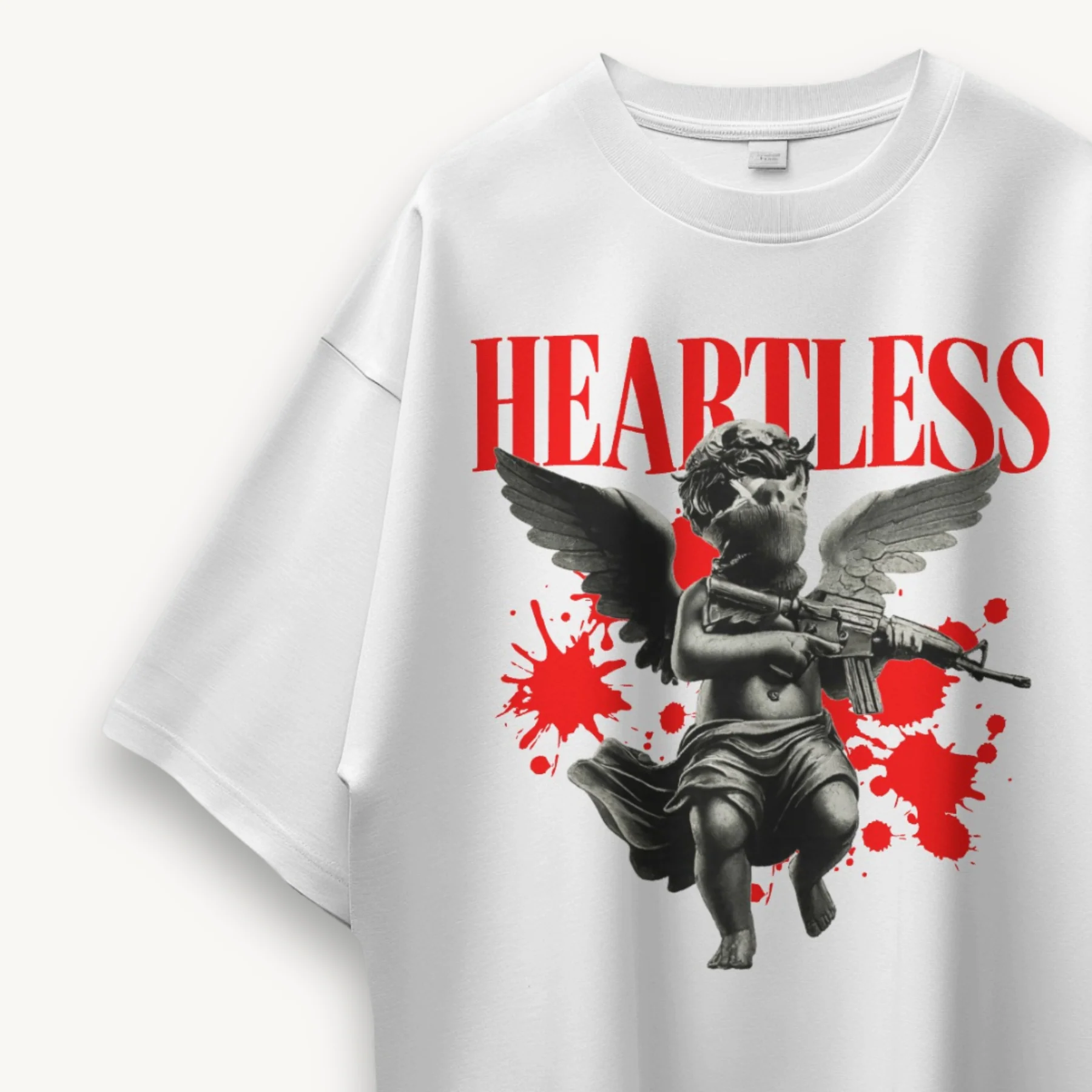 TNC Heartless White Oversized Tee - Image 3
