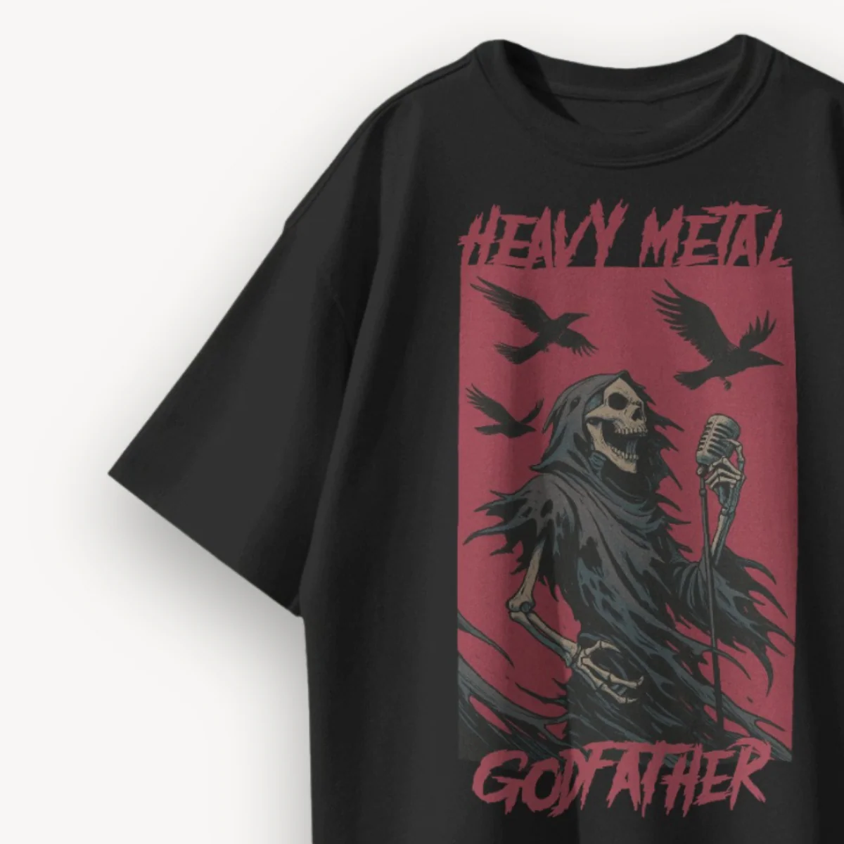TNC Heavy Metal Godfather Black Oversized Tee - Image 3