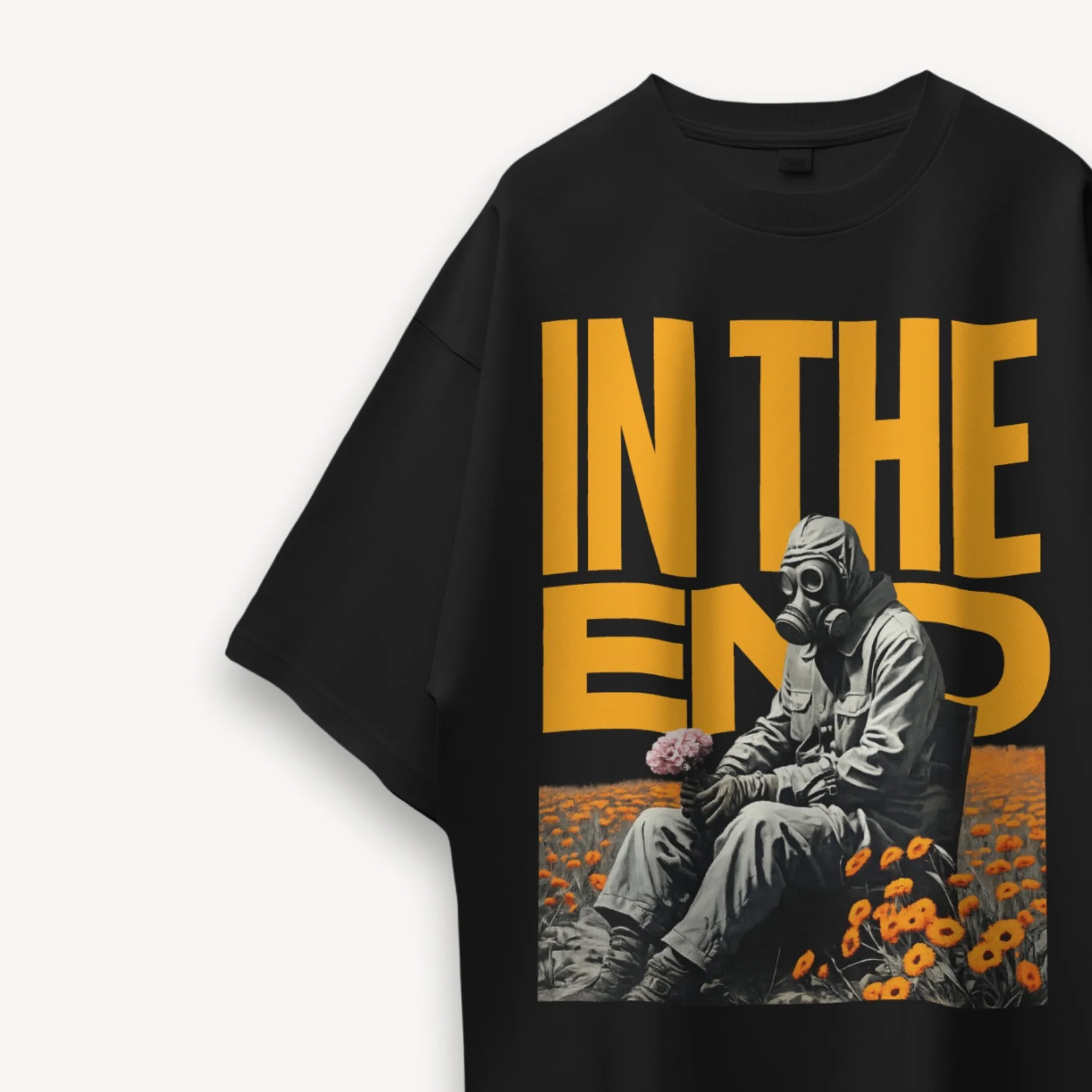 TNC In The End Mask Black Oversized Tee - Image 3