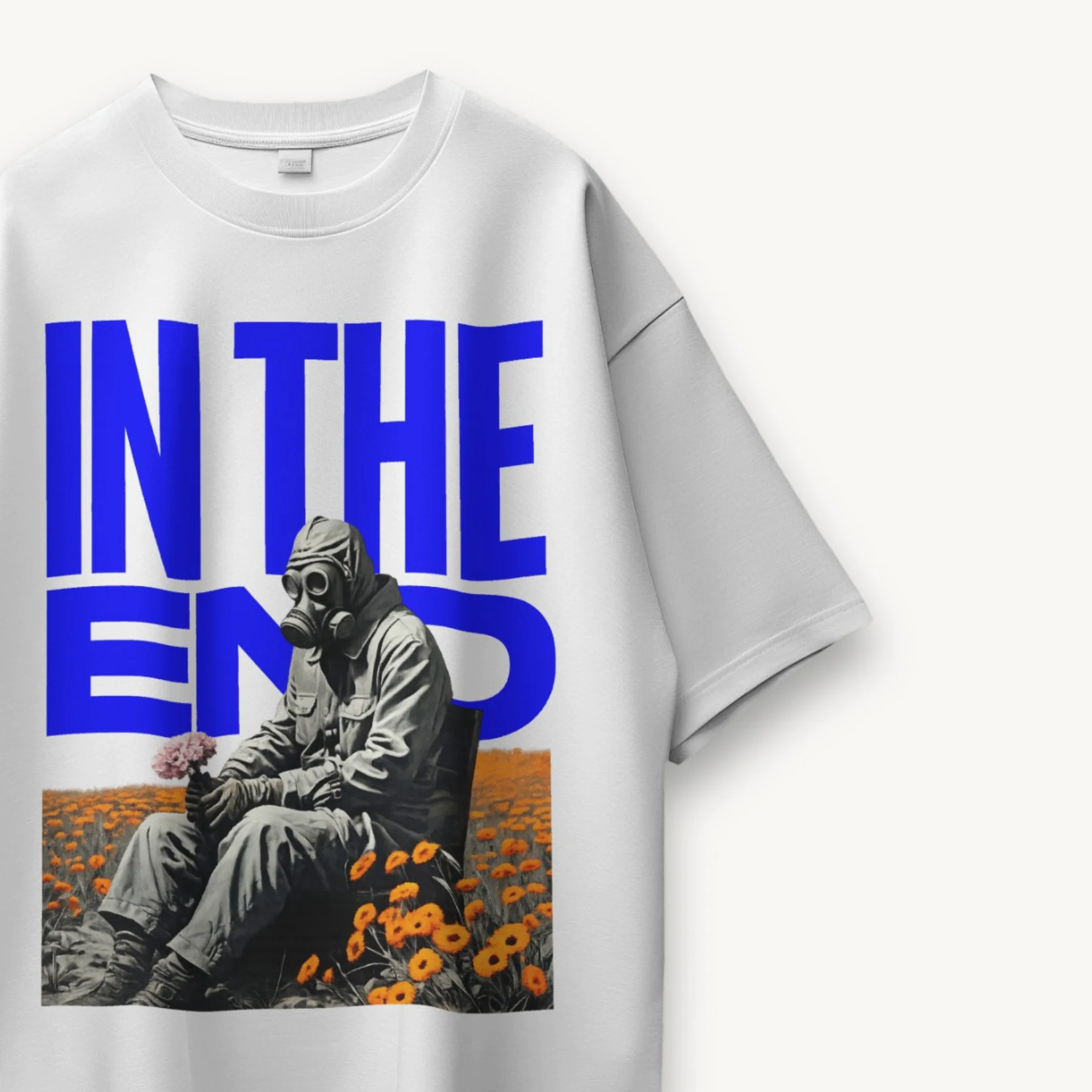 TNC In The End Mask White Oversized Tee - Image 3