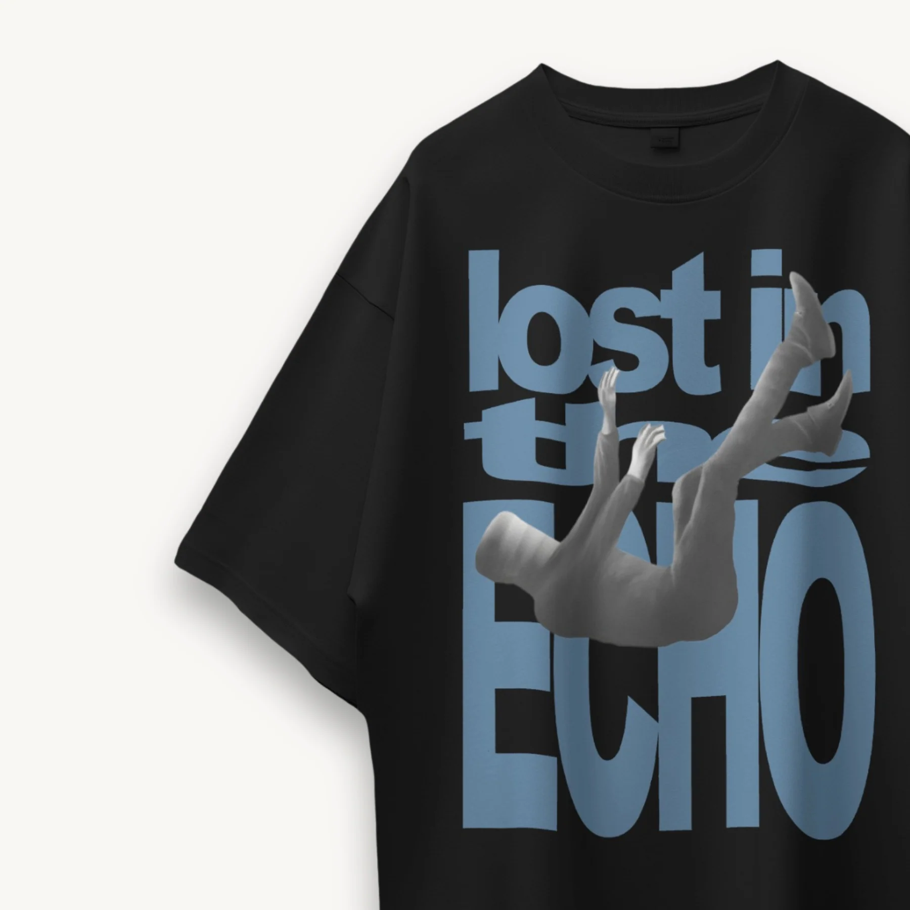 TNC Lost In The Echo Black Oversized Tee - Image 3