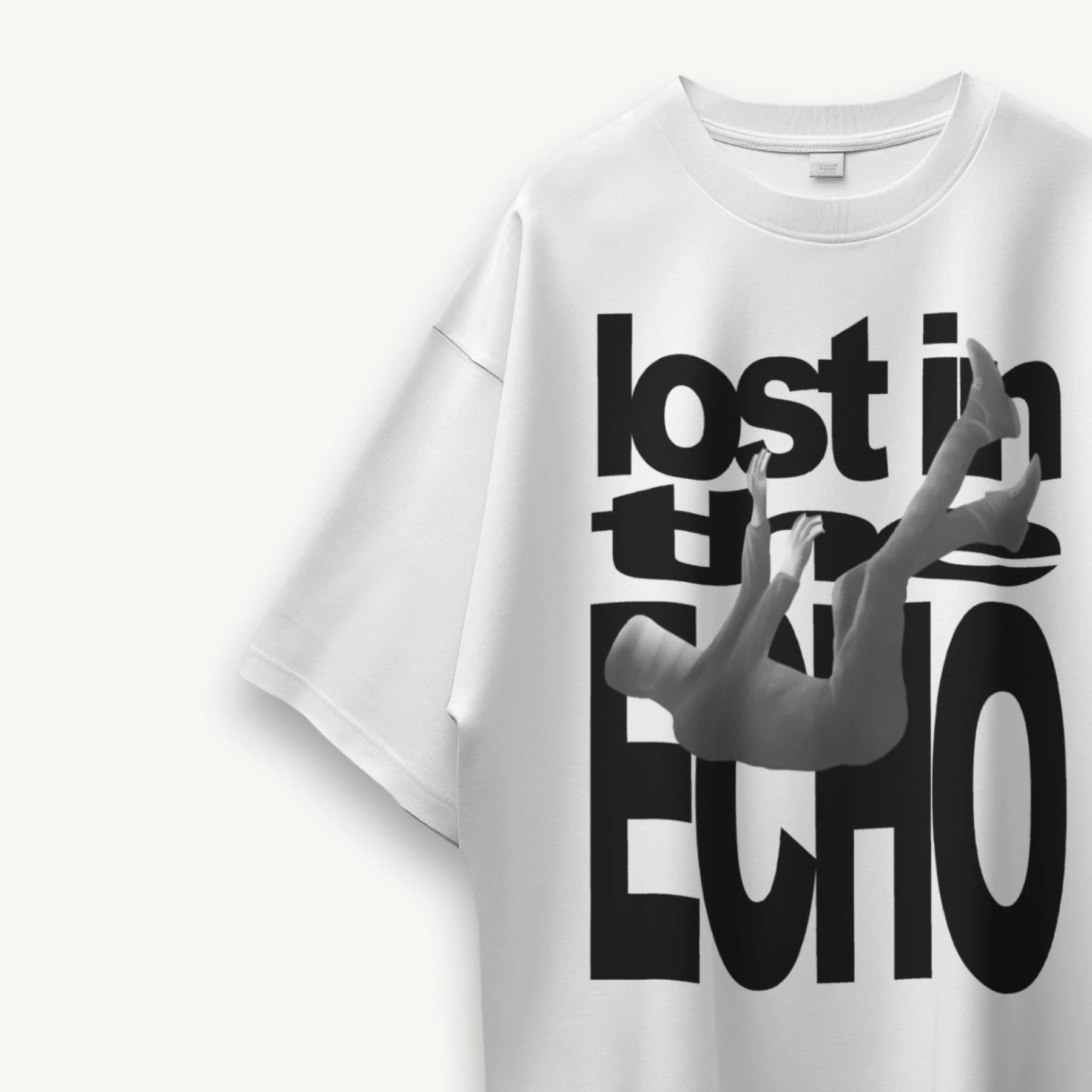 TNC Lost In The Echo White Oversized Tee - Image 3
