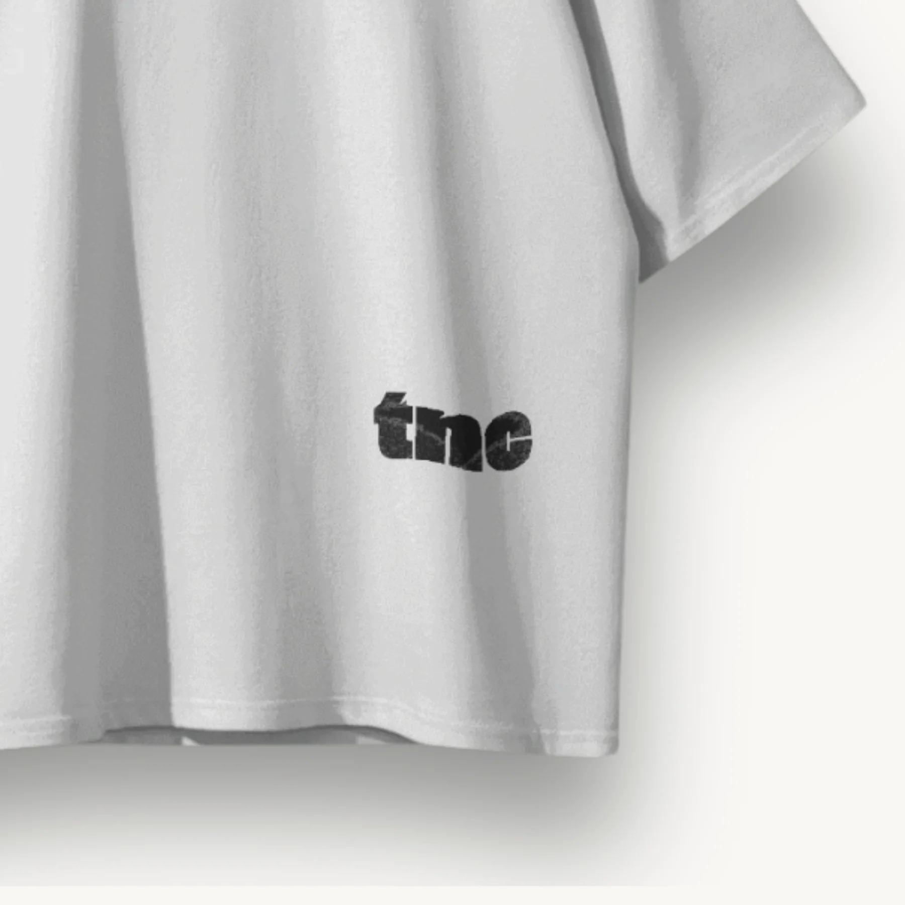TNC Noise Grain Logo White Oversized Tee - Image 3
