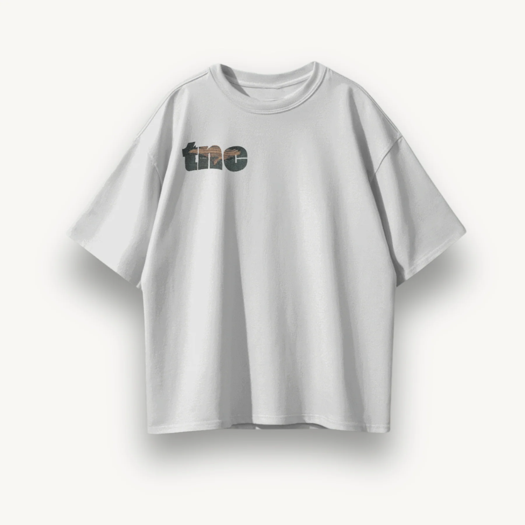TNC Noise Weave Logo Sage Green Oversized Tee