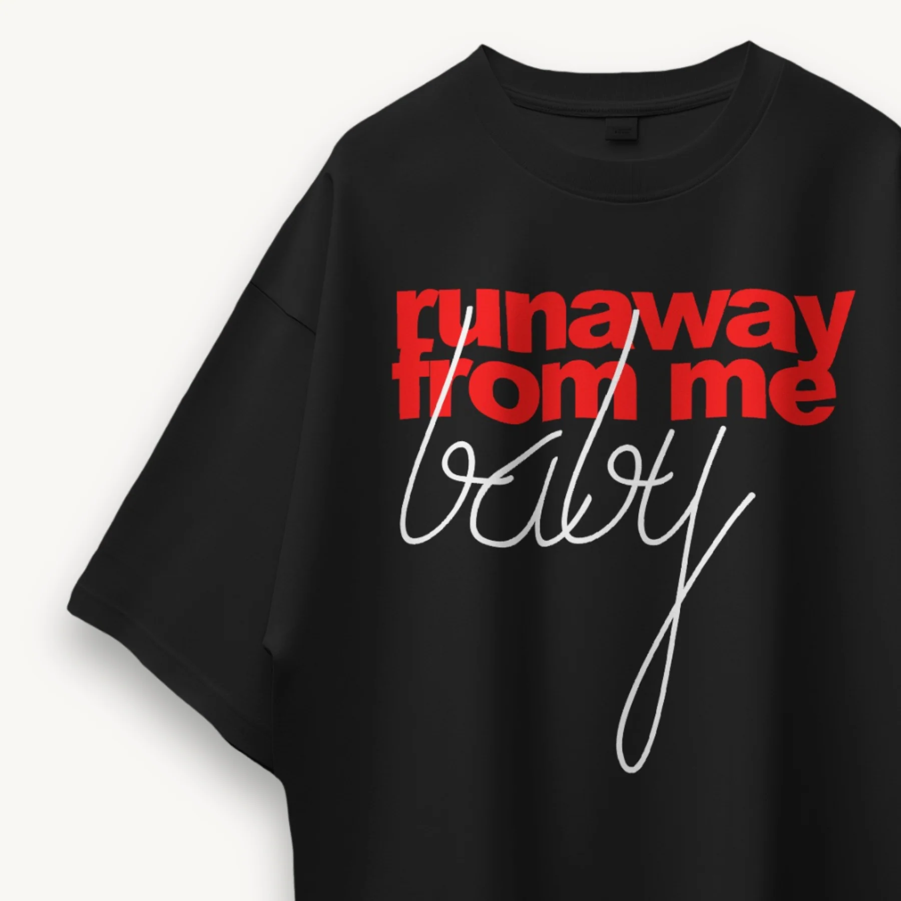 TNC Runaway From Me Black Oversized Tee - Image 3