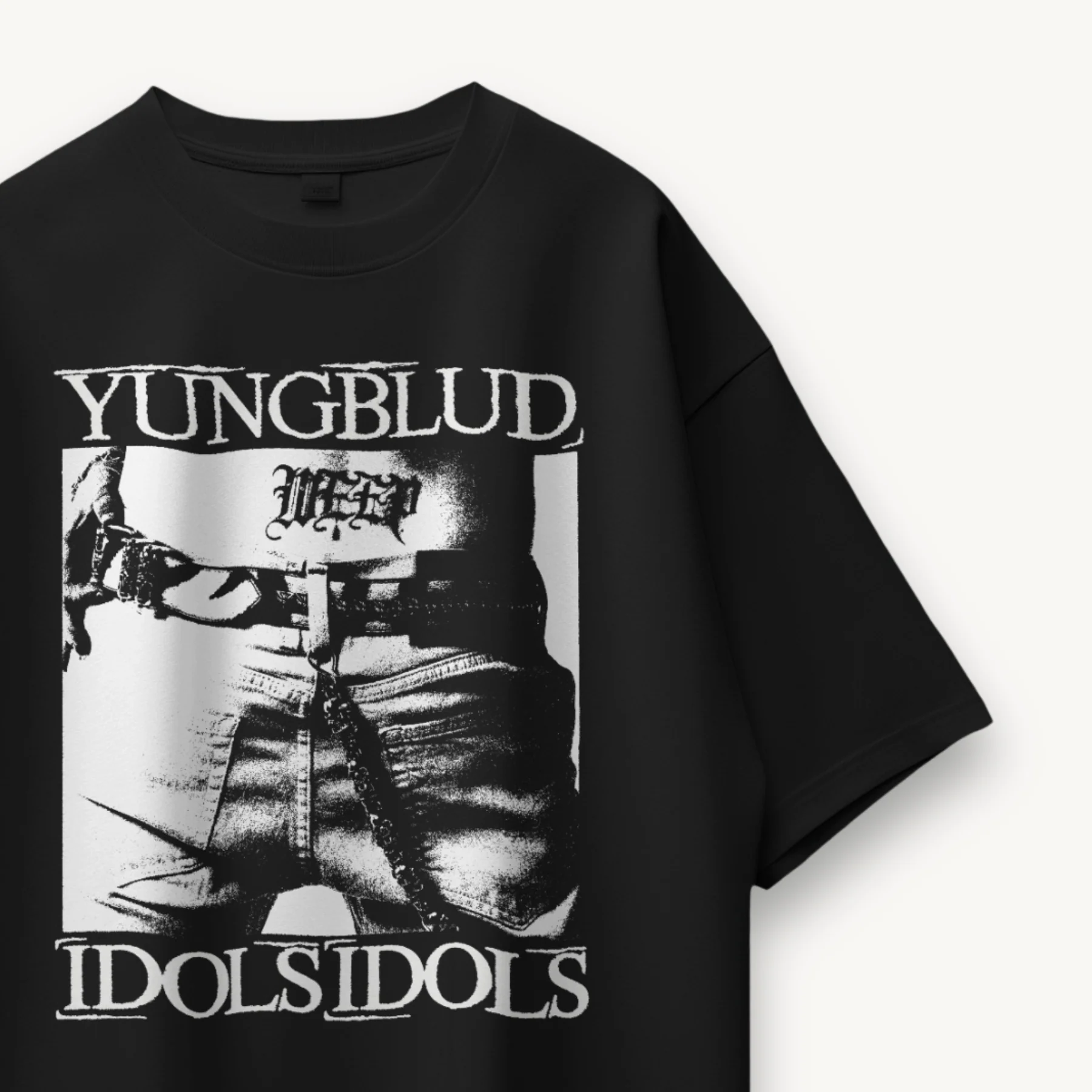 Yungblud IDOLS Tattoo Black Oversized Tee - Image 3
