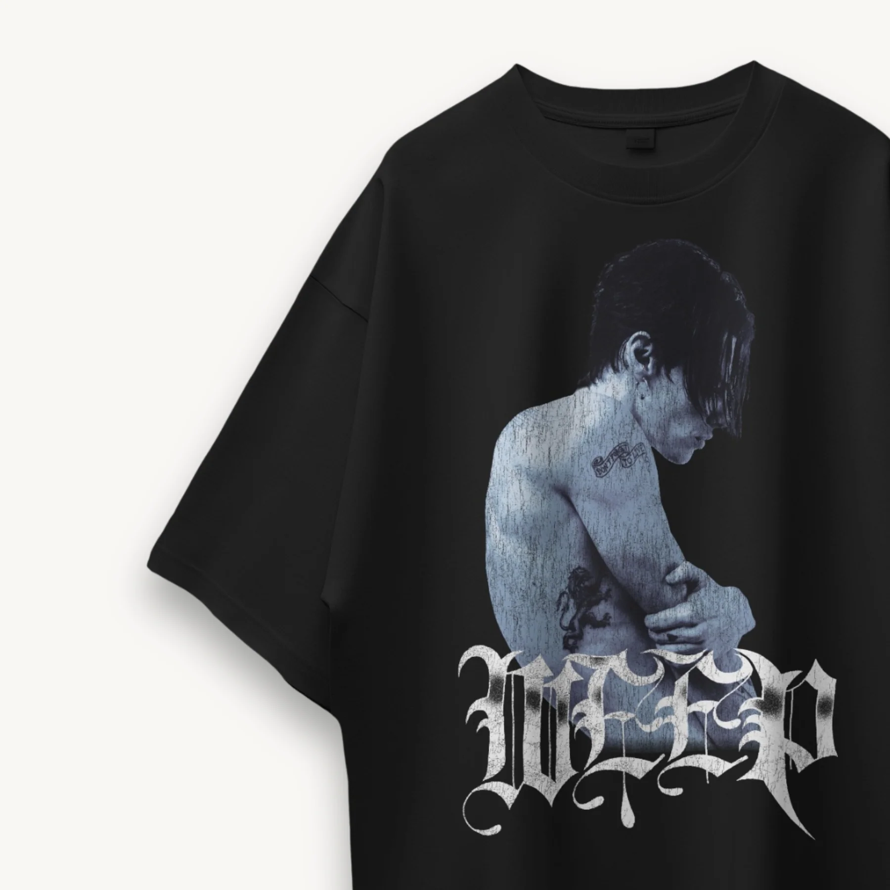 Yungblud IDOLS Weep Profile Black Oversized Tee - Image 3