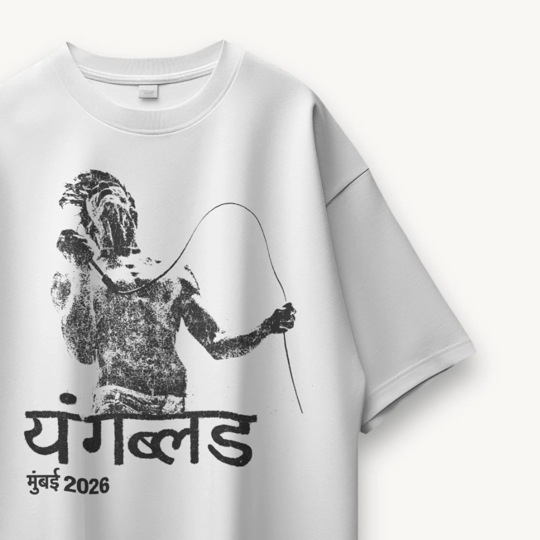 Yungblud Mumbai '26 IDOLS White Oversized Tee - Image 3