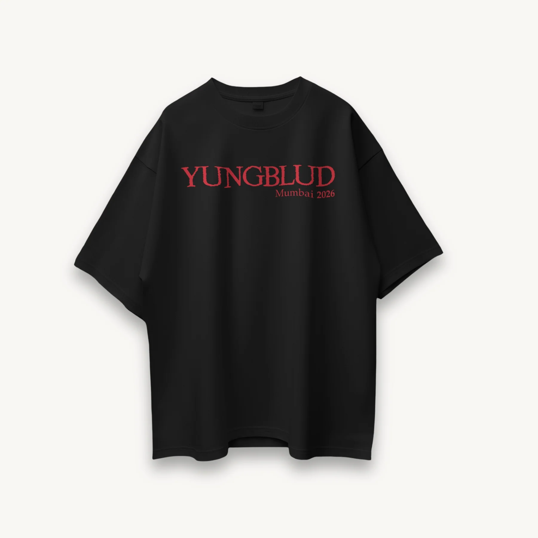 Yungblud Mumbai '26 Wings Black Oversized Tee - Image 2