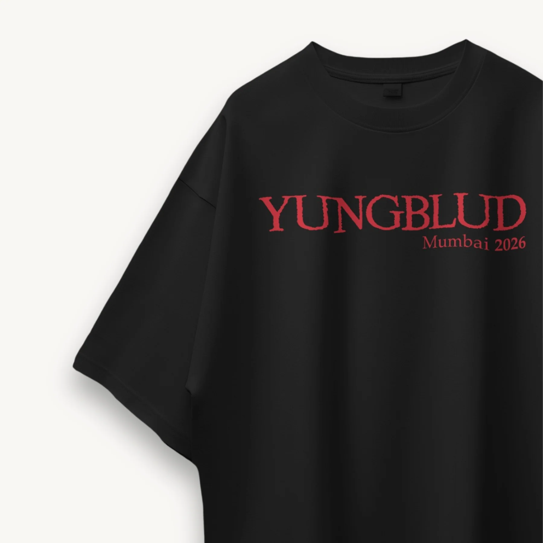 Yungblud Mumbai '26 Wings Black Oversized Tee - Image 3